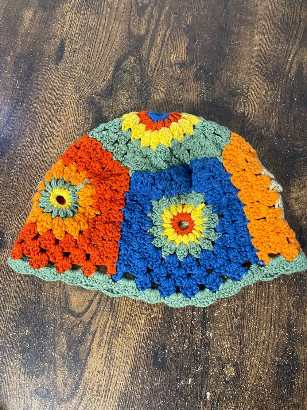 Handmade women Crochet Sunflower Beanie - Multicolor